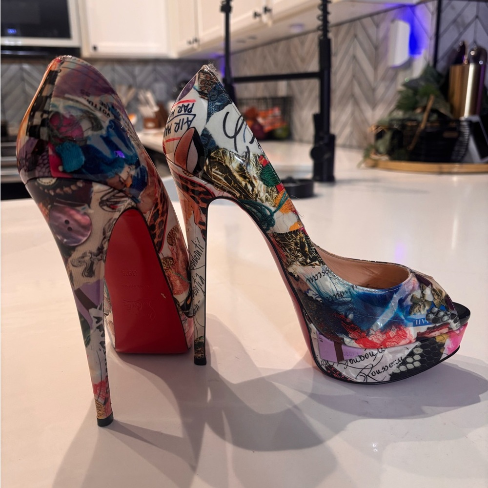 Christian Louboutin Multicolor Print Heels